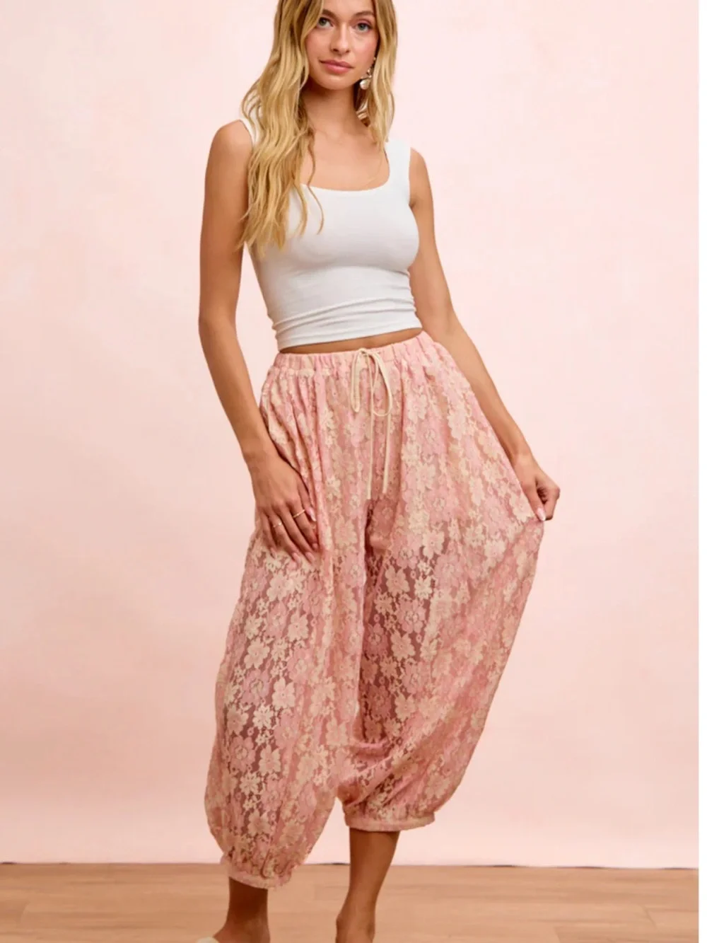💕Bibi Lace Drawstring Balloon Pants - Picture 7 of 12